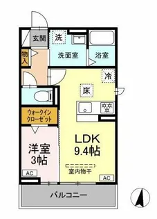 プレタクチュール中根町【1階】の間取り