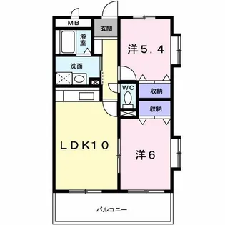 プリュクレール【2階】の間取り