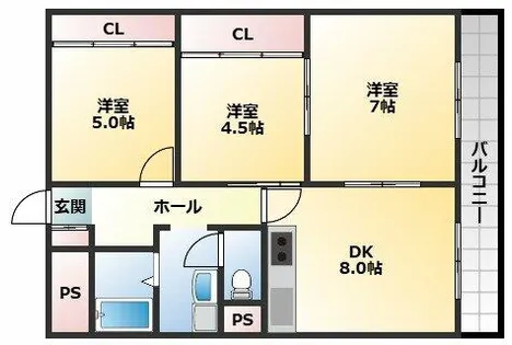 二条ビル【503号室】の間取り