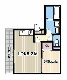 プレジール萱島【3階】の間取り