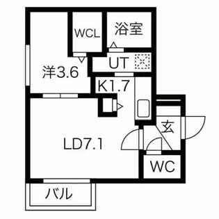 casa AT 豊平公園2nd(カーサエーティー豊平公園セカンド)【2階】の間取り