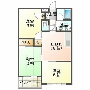 今田マンションA棟【3階】の間取り