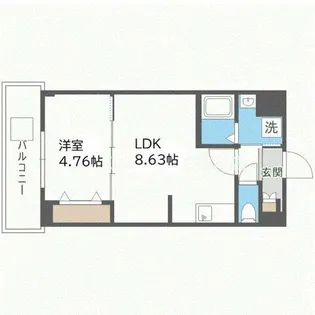 Halu江坂東【3階】の間取り