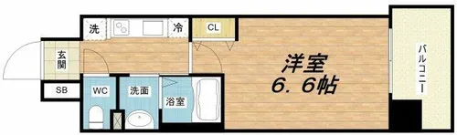 アドバンス大阪城東ブロード【6階】の間取り