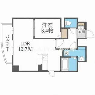 プランドール江戸堀【6階】の間取り