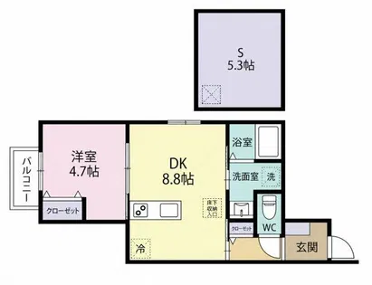 Alivio N【201号室】の間取り