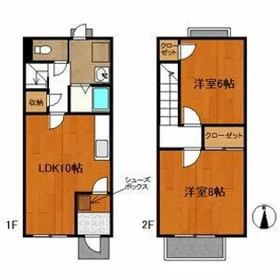 ブランシェ・アウトリバー【2号室】の間取り