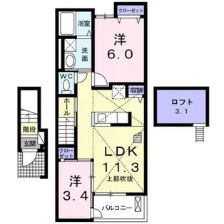 エスエス メゾン B棟【2階】の間取り