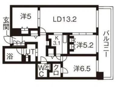 グラティア平岸【1102号室】の間取り