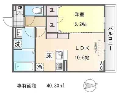 GRAMM岩倉【1階】の間取り