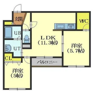 グランソレーユⅡ【402号室】の間取り