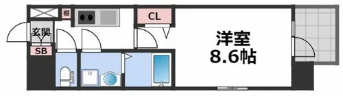 スプランディッド京橋EAST【8階】の間取り