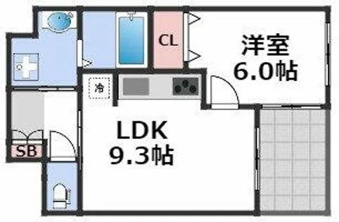 サーパス松屋町筋【5階】の間取り