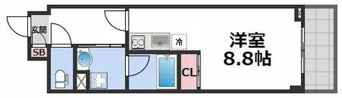 アスヴェルタワー大阪城WEST【4階】の間取り