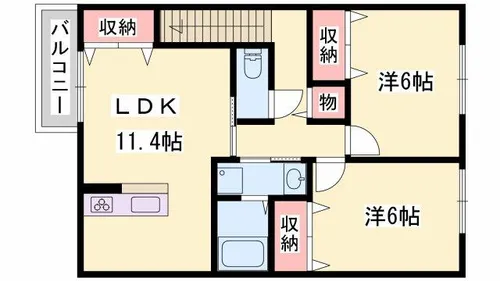 グランドゥール飾東【2階】の間取り