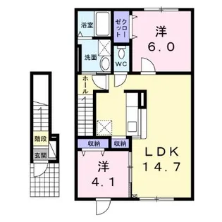 カーサセレーノ【202号室】の間取り