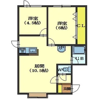 サンライフ亀田港Ⅴ【102号室】の間取り