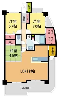 グルーブ甲子園町ハピネス【503号室】の間取り