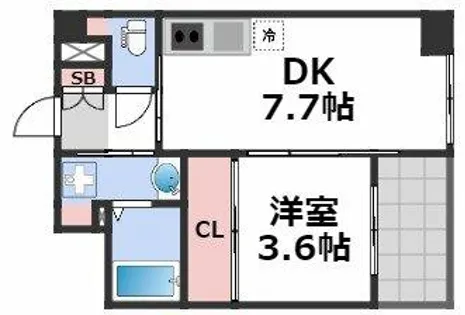 アリス・マナーガーデン谷町【4階】の間取り