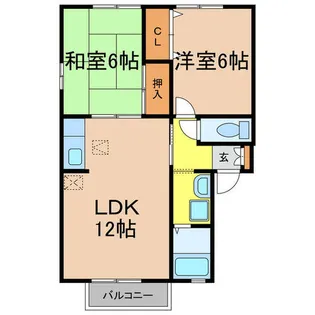 ピュアライフ B【2階】の間取り