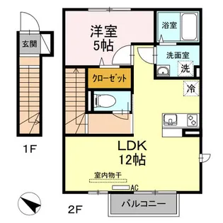 1LDKの間取り画像