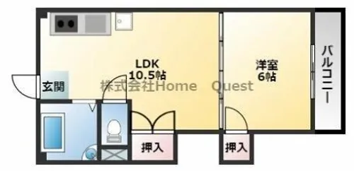 山本北コーポラス1号【304号室】の間取り