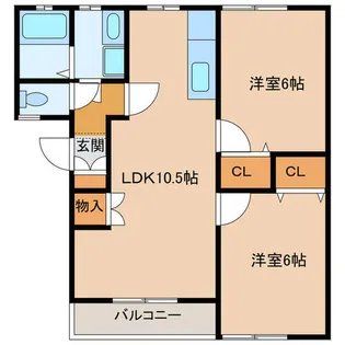 福岡県築上郡上毛町大字成恒【アパート】の間取り