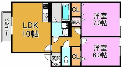 メルベーユ高井田【1階】の間取り