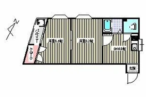 エリーナハイツ高砂【203号室】の間取り