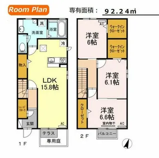 ルージュ ブラン A【101号室】の間取り