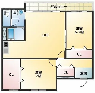 コーポひずる【1階】の間取り