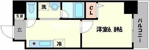 サウスヒルズ難波Ⅲ番館【9階】の間取り