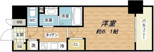 メインステージ大阪 North Mark【7階】の間取り