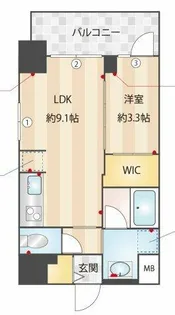 S-RESIDENCE松屋町asence【4階】の間取り