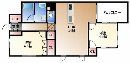プラセシオン名古屋伏見【5階】の間取り
