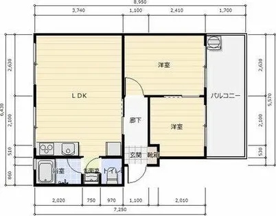 木曽川コーポラス【4階】の間取り