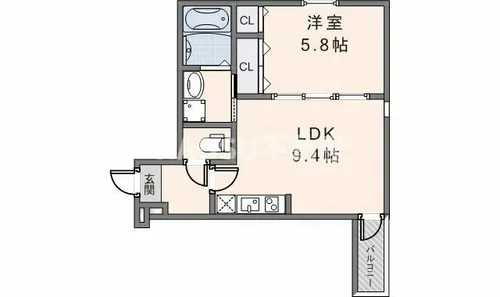 フジパレス瓜生堂Ⅲ番館【302号室】の間取り