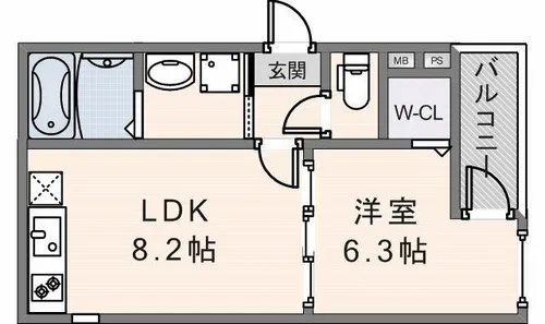 フジパレス瓜生堂Ⅲ番館【301号室】の間取り