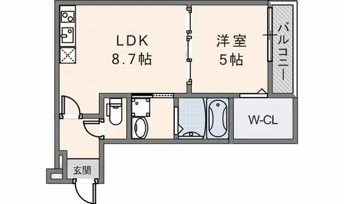 フジパレス瓜生堂Ⅲ番館【2階】の間取り