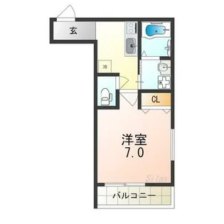 フジパレス桃谷【3階】の間取り