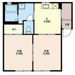 プランドールソシア【A102号室】の間取り