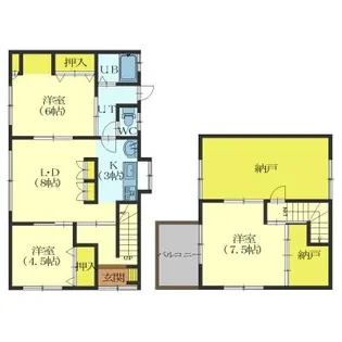 北海道函館市山の手1丁目【一戸建】の間取り