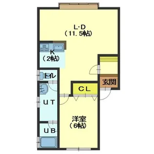 アッパーコースト追分【105号室】の間取り