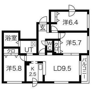 北海道札幌市中央区南十八条西14丁目【マンション】の間取り