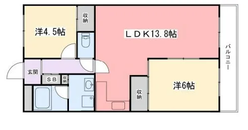インタービレッジ野里【402号室】の間取り