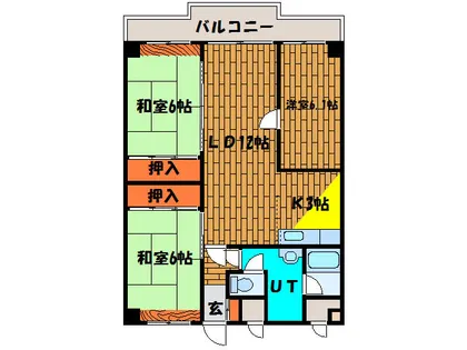 グロリアハイツ若松【403号室】の間取り