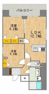 ふぁみーゆ夕陽ケ丘【1202号室】の間取り