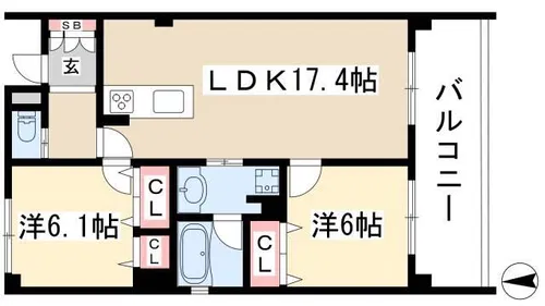 Legcy八事【3階】の間取り