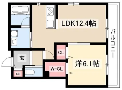 Le Vent 覚王山【202号室】の間取り