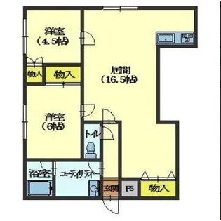 メゾンパティオ海岸町Ⅰ【2階】の間取り